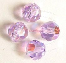 6x AB Swarovski Crystal Elements Round Faceted 5000 Violet 8mm
