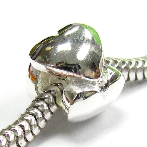 Sterling Silver Endless Love Heart Bead for European Charm Bracelets