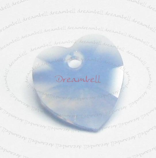 4x Swarovski Crystal Heart Charm pendant Air Blue Opal 10mm 6202