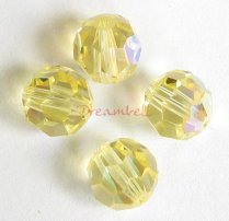 6x Swarovski Crystal Elements Round Faceted 5000 Jonquil AB 8mm