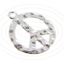 1x STERLING SILVER HAMMERED PEACE Dangle CHARM Pendant