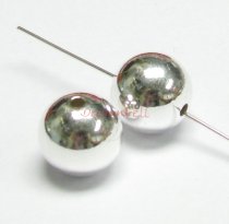 2x Sterling Silver Round Seamless Focal Bead 10mm