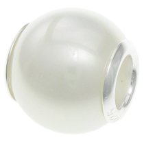 Sterling Silver White Seashell PEARL BEAD for European Charm Bracelets