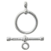 1x 925 Sterling Silver Plain Toggle Bead Clasp 13.5mm