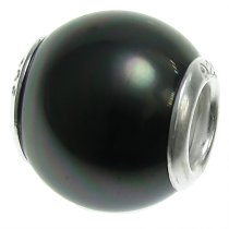 Sterling Silver PEACOCK SEASHELL PEARL Bead for European Charm Bracelets