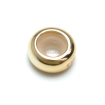 14K Gold Plated 925 Sterling Silver Silver Plain Ring STOPPER w/ RUBBER Bead for European Charm Bracelets 7.8mm