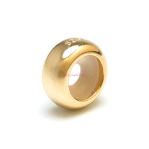14K Gold Plated 925 Sterling Silver Silver Plain Ring STOPPER w/ RUBBER Bead for European Charm Bracelets 7.8mm