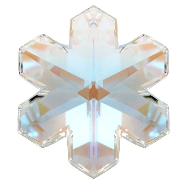 1x Swarovski Crystal Snowflake Clear Pendant AB 25mm