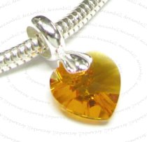 Sterling Silver Birthstone November Danlge Crystal Bead for European Charm Bracelets Using Swarovski Elements Crystal