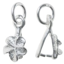 2 x STERLING SILVER FLOWER PENDANT BAIL CLASP CONNECTOR