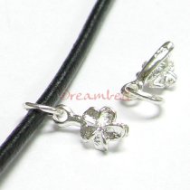 2 x STERLING SILVER FLOWER PENDANT BAIL CLASP CONNECTOR
