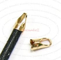 4x 14K Gold Filled 4mm ROUND LEATHER Cord END CAP