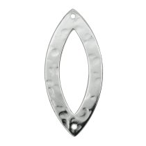 1x Sterling Silver Olive Line earring connector 26.8mm