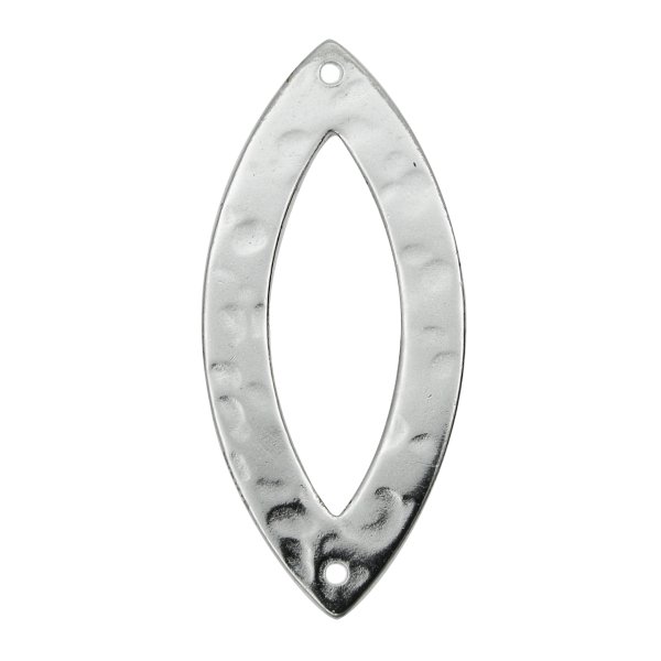 1x Sterling Silver Olive Line earring connector 26.8mm
