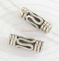 4x Bali Sterling Silver tube Bead spacer 10mmx3.6mm