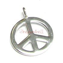 1x STERLING SILVER PEACE Dangle CHARM Pendant 14.5mm