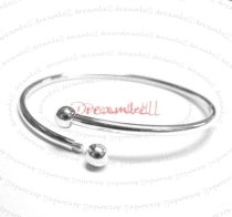 1x Sterling Silver Flex BRACELET for European Bead Charms 7″ w/ 6mm screw off ball bead