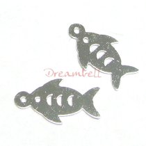 4x STERLING SILVER FISH CHARM Dangle Pendant