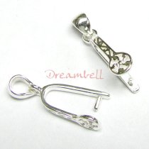 1 x STERLING SILVER FLOWER PENDANT BAIL CLASP CONNECTOR