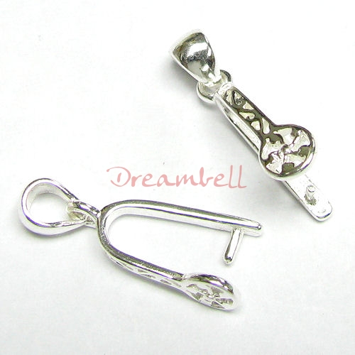 1 x STERLING SILVER FLOWER PENDANT BAIL CLASP CONNECTOR