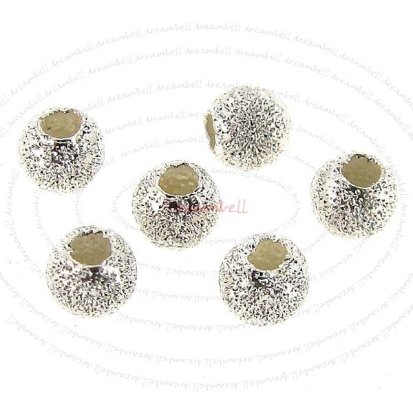 10x Sterling silver Round Stardust Bead Spacer 3mm