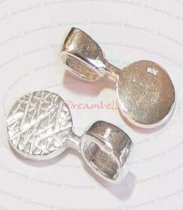 2x Sterling Silver Glue on Dangle drop pendant Bail
