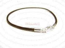 1x Sterling Silver Dark Brown Leather cord 2mm Anklet Bracelet 9.5″