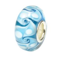 Sterling Silver Murano Turquoise Glass Bead for European Charm Bracelets