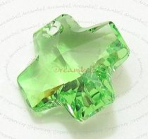 1x Swarovski Elements Austrian Crystal Peridot 6866 Cross Pendant