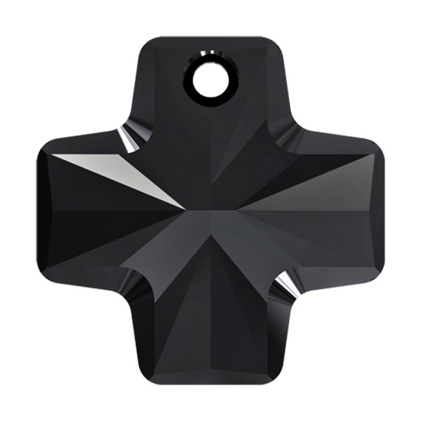 1x Swarovski Elements Austrian Crystal 6866 Cross Pendant Jet Black