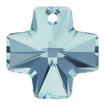 1x Swarovski Elements Austrian Crystal 6866 Aquamarine Cross Pendant