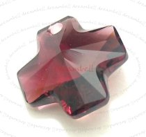 1x Swarovski Elements Austrian Crystal 6866 Cross Pendant Burgundy