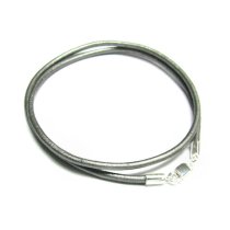 1x Sterling Silver Metallic Grey Leather cord 2mm choker necklace 20″
