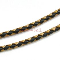1 yard Natural Braided Bolo Leather BEAD STRINGING CORD 4mm Black and Dark Brown