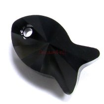 1x Swarovski Crystal Fish Pendant Jet Black 6727