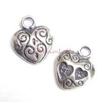 1x Sterling Silver SWEET HEART Dangle Charm Pendant
