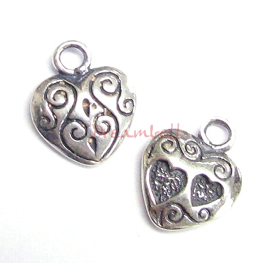 1x Sterling Silver SWEET HEART Dangle Charm Pendant