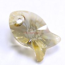 1x Swarovski Crystal Fish Pendant Golden Shadow 6727