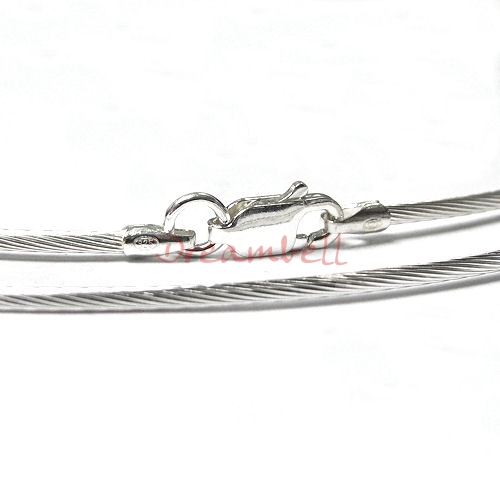 1x Sterling Silver Cavetto Link Chain with lobster clasp 16"