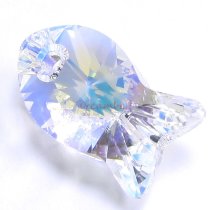 1x Swarovski Crystal Fish Pendant Clear AB 6727