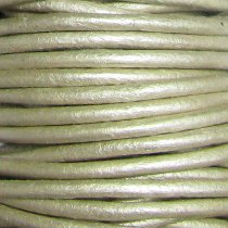 2 Yards Natural Leather BEAD STRINGING CORD 2mm Metallic Creamy White (Pearl )
