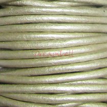 2 Yards Natural Leather BEAD STRINGING CORD 2mm Metallic Creamy White (Pearl )