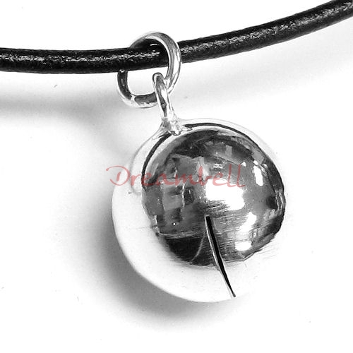 1x Bright Sterling silver Jingle Bell Dangle Charm Pendant 16mm