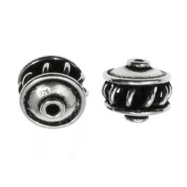 2x Bali Sterling Silver Round Filigree Rondelle Flower Bead Spacer 8mm