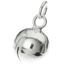 1x Bright Sterling silver Jingle Bell Dangle Charm Pendant 12mm
