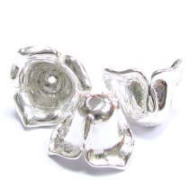 2x STERLING SILVER Rose Flower Bead cap 8mm