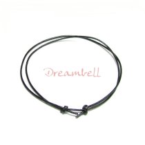 1x Black leather cord 1mm adjustable Anklet Bracelet 9″-17″