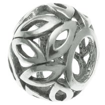 Sterling Silver FLOWER Leaf Rondelle bead for European Charm Bracelets