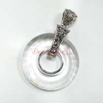 1x Swarovski Elements Crystal 6039 38mm Clear Disk Pendant