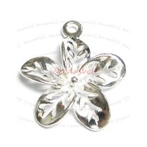 1 x Sterling silver Filigree Flower Charm Pendant 19mm